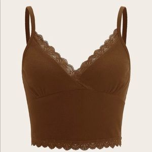 SHEIN Contrast Lace Crop Cami Top